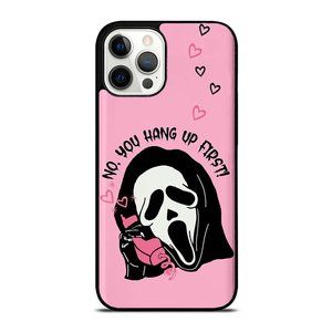 No You Hang Up First Funny Horror Movie Pink Aesthetic iPhone Case